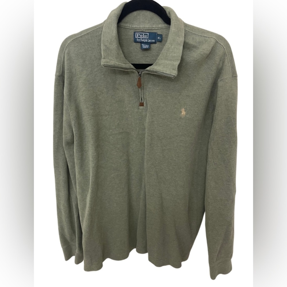 Ralph Lauren Men's Olive Zip-Up Sweater